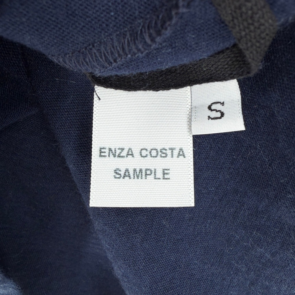 ENZA COSTA Cashmere New Classic V Neck Top Women Small Navy Long Sleeve Jersey - Picture 11 of 13